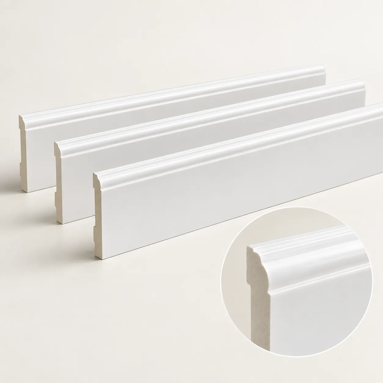 قرنیز PVC سفید مدل کلاسیک ۹ سانتی‌متر