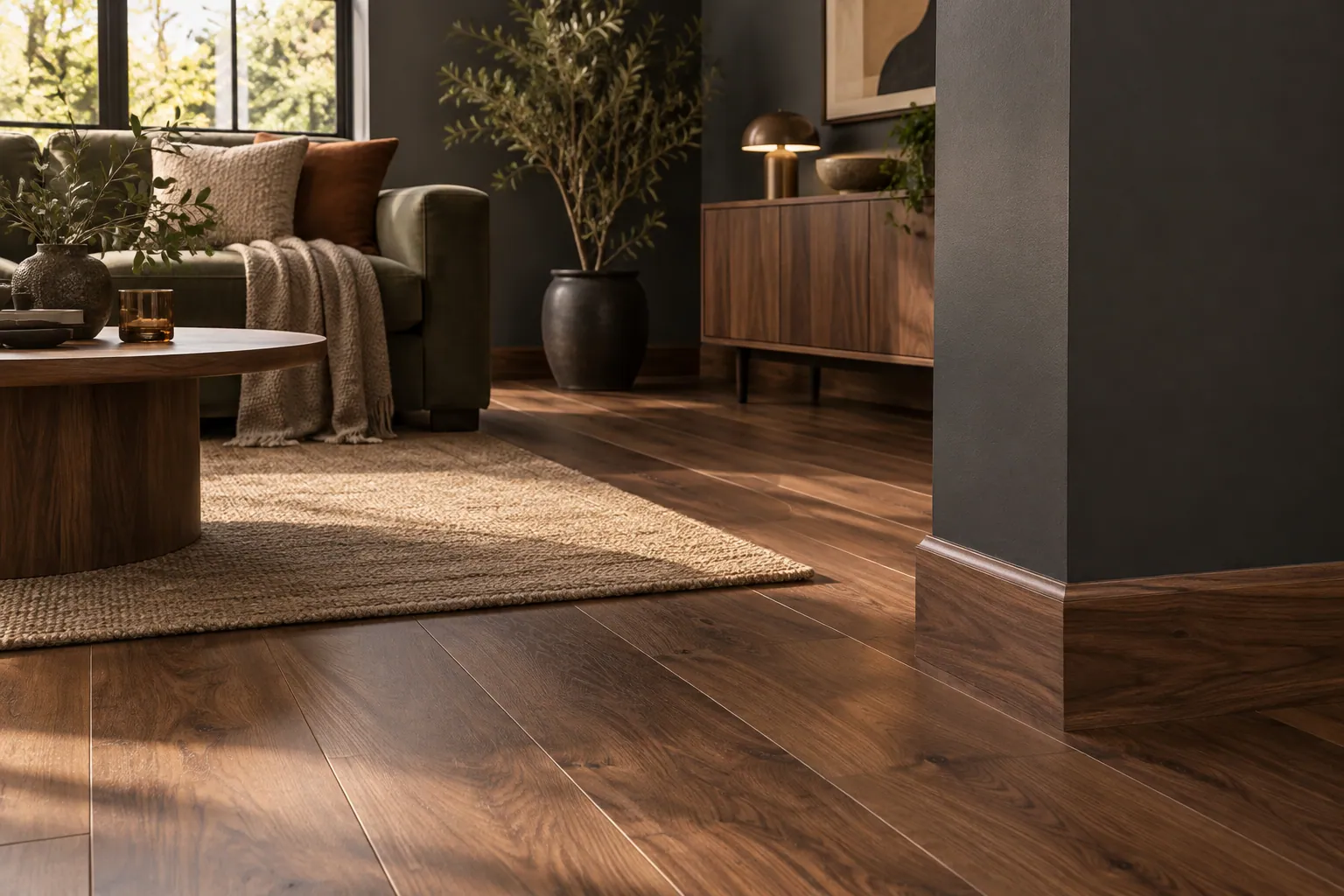 نمای قرنیز MDF طرح گردویی ۹ سانتی‌متر